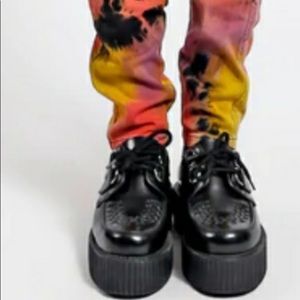 Vintage Black Tie‎ Dye Hem Tripp NYC, Star Studs Jeans